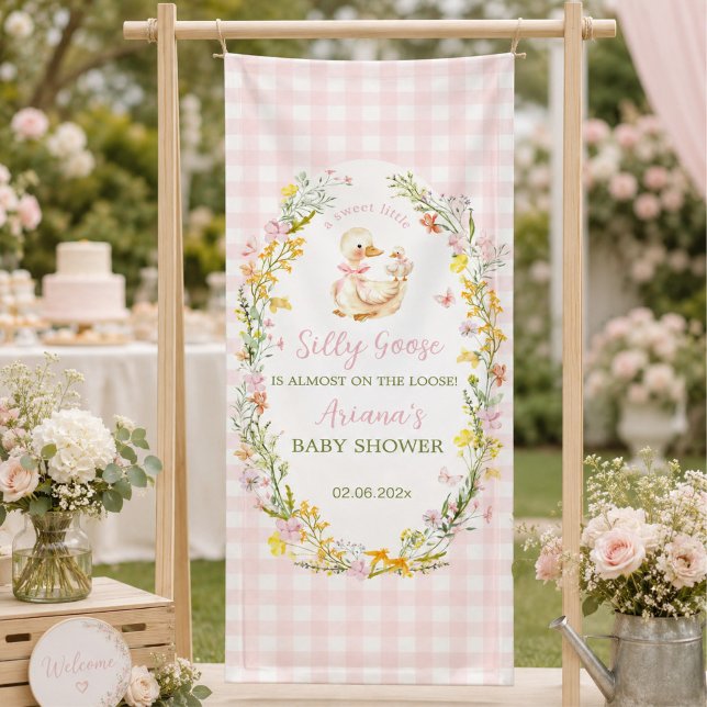 Florales Dummes-Gänschen-Mädchen-Baby-Shower Banner (Von Creator hochgeladen)