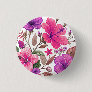 Florales Farbenmeer, Duschvorhang Button