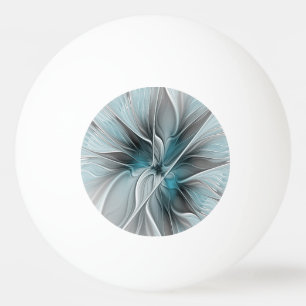 Florales Fraktal Modernes Abstractes Blumen Blau G Tischtennisball