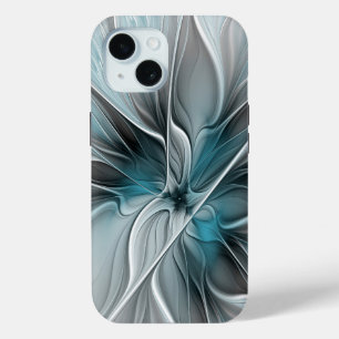 Florales Fraktal Modernes Abstraktes Blumen Blau G Case-Mate iPhone Hülle