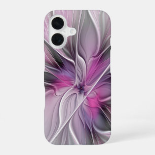 Florales Fraktal Modernes Abstraktes Blumen Pink G iPhone 16 Hülle