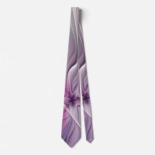Florales Fraktal Modernes Abstraktes Blumen Pink G Krawatte