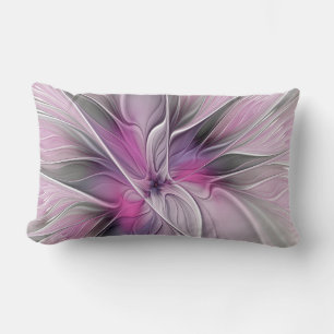 Florales Fraktal Modernes Abstraktes Blumen Pink G Lendenkissen