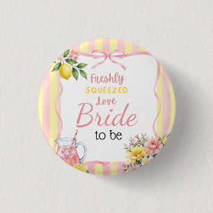 Florales Frisch Gepressten Pink Zitronen Brautpart Button