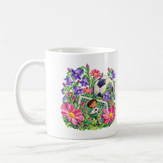 Florales Fußball-Torhüter-Geschenk in Lila Pink fü Kaffeetasse