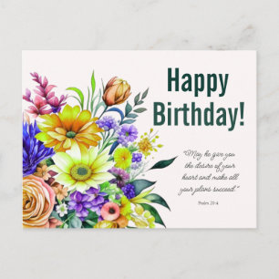 Florales Geburtstagssegen Postkarte