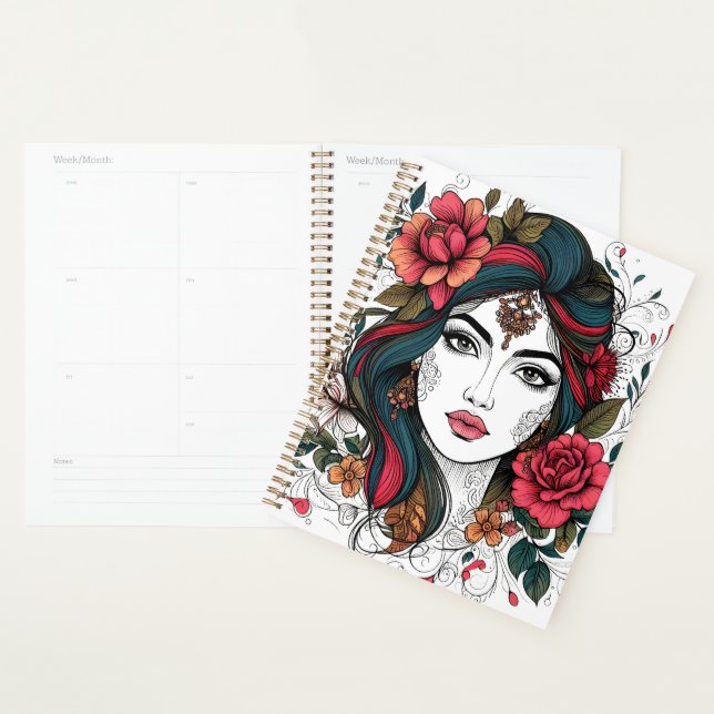 Florales Gesicht – Boho-Schönheitsplaner Planer (Anzeige)