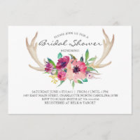 Florales Geweih Boho Duscheinladung