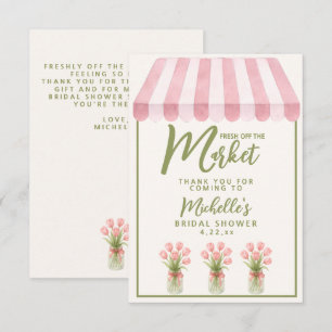 Florales Grün Frisch Vom Markt Brautparty  Dankeskarte