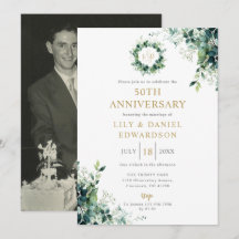 Florales Grün-Monogramm 50. Hochzeitstag