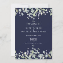 Florales Grün Navy Blau Alles in Einem Hochzeit