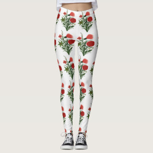 Florales grünes Blatt Leggings