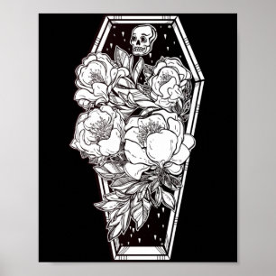 Florales Grusel-Halloween Poster