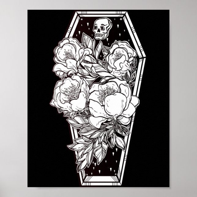 Florales Grusel-Halloween Poster (Vorne)