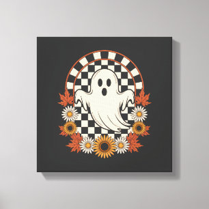 Florales Halloween-Geister-Boho-Herbst Leinwanddruck