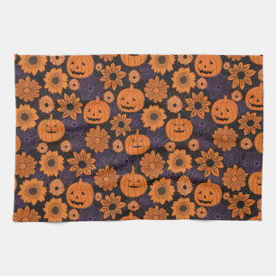 Florales Halloween Geschirrtuch