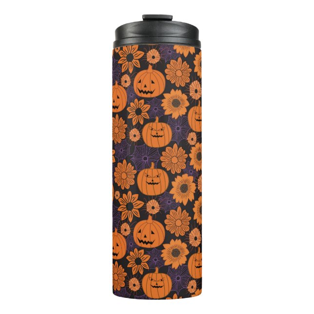 Florales Halloween Thermosbecher (Vorderseite)