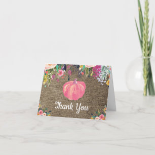 Florales Herbst-Kürbis-Jute-Dankeschön-Karte Dankeskarte