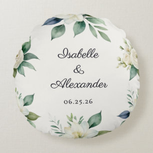 Florales Hochzeitsandenken Elegante Dekoration Per Rundes Kissen