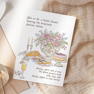 Florales Hochzeitsbrunch-Gartenfest Einladung