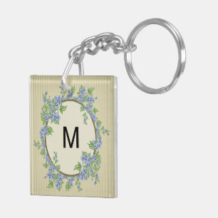 Florales Initialdesign Schlüsselanhänger