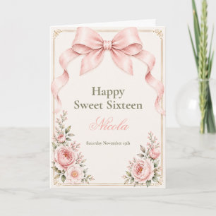 Florales Kokettenband Sweet Sixteen Karte
