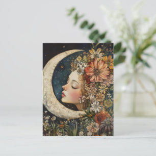 Florales Kopfschmuck & Halbmond 2 Postkarte