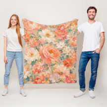 florales Korallen-Pfirsich Romantische Blüten Heim