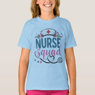 Florales Krankenschwester-Squad-Abschluss-Shirt T-Shirt