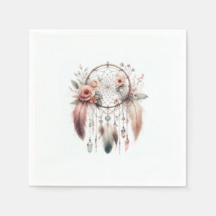 Florales Kristallfeder-Traumfänger Boho Sweet 16 Serviette