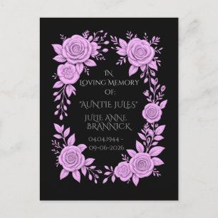 FLORALES LAVENDEL. ANDENKEN IN LIEBEVOller ERINNER Postkarte