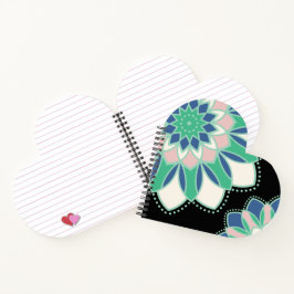 Florales Mandala-Herz Notizbuch