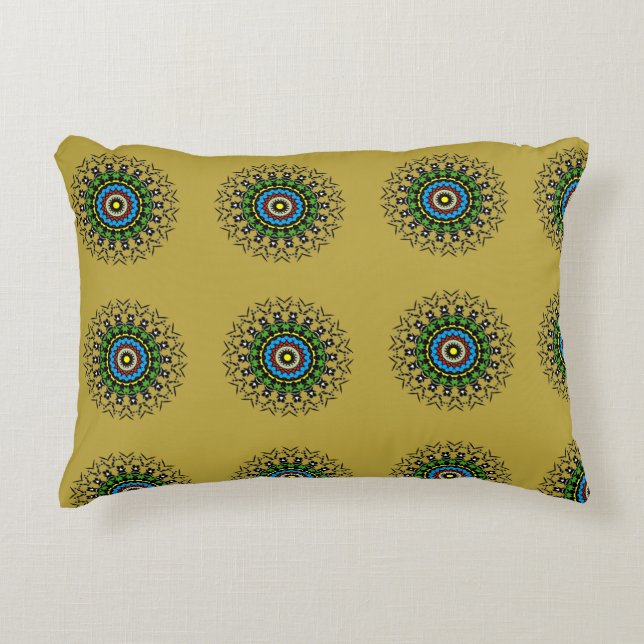 Florales Mandala-Muster Dekokissen (Vorderseite)