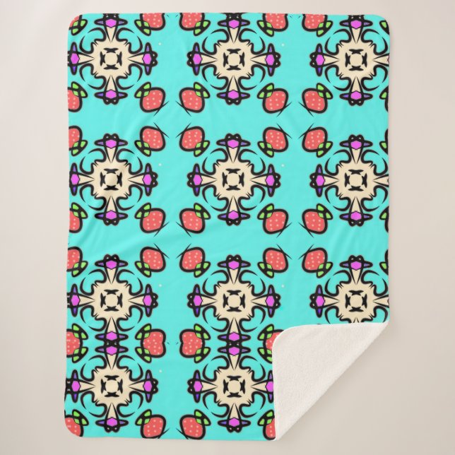 Florales Mandala-Muster Sherpadecke (Vorderseite)