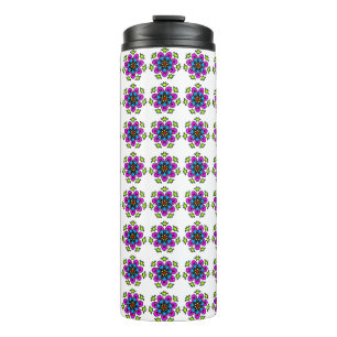 Florales Mandala-Muster Thermosbecher