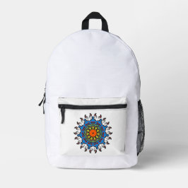 Florales Mandala-Nahtloses Muster: Heilige Blüte Bedruckter Rucksack