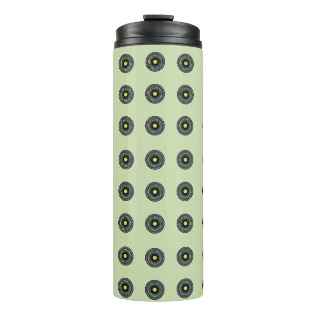 Florales Mandala-Nahtloses Muster Thermosbecher (Vorderseite)