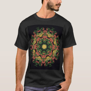 Florales Mandala: rot, gelb vintage. T-Shirt