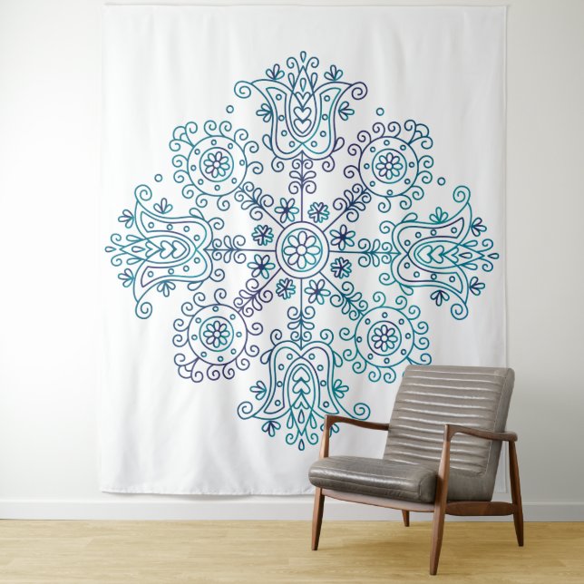 Florales Mandala Wandteppich (Beispiel)