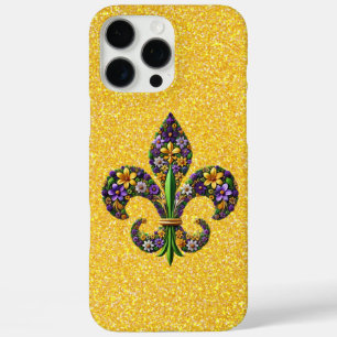 Florales Mardi Gras fleur de lis iPhone 16 Pro Max Hülle