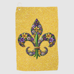 Florales Mardi Gras fleur de lis Golfhandtuch