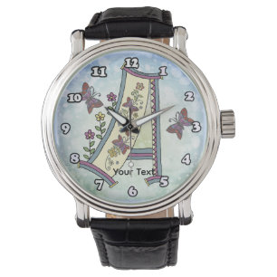 florales Monogramm A Armbanduhr