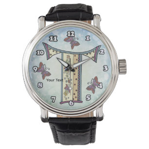 florales Monogramm Armbanduhr