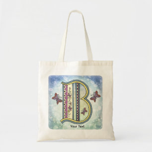 florales Monogramm B Tragetasche