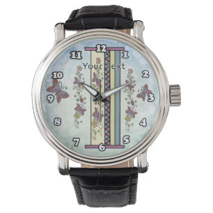 florales Monogramm I Armbanduhr