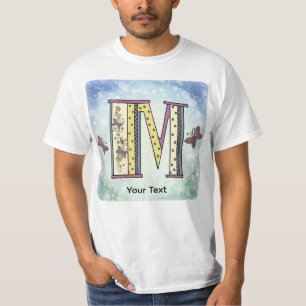 florales Monogramm M T-Shirt