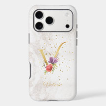 Florales Monogramm Namensinitial V Buchstabe perso