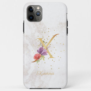 Florales Monogramm Namensinitial X Buchstabe perso Case-Mate iPhone Hülle