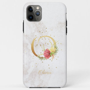 Florales Monogramm Namensinitiale O Buchstabe pers Case-Mate iPhone Hülle
