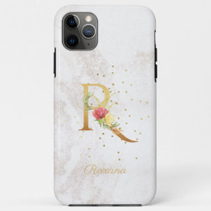 Florales Monogramm Namensinitiale R Buchstabe Pers Case-Mate iPhone Hülle